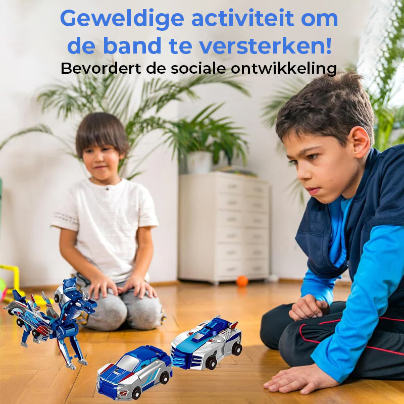 2-in-1 magnetische auto's die transformeren in vliegende draak en eenhoorn