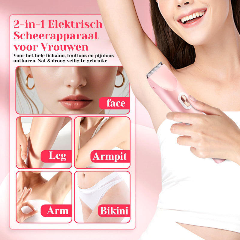 2 in 1 Vrouwen Elektrisch Scheerapparaat