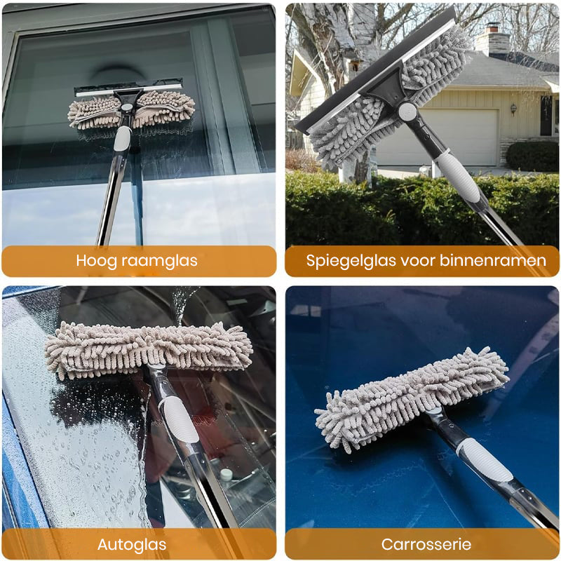 425 cm 2-in-1 intrekbare raamreinigingsborstel en schraperset