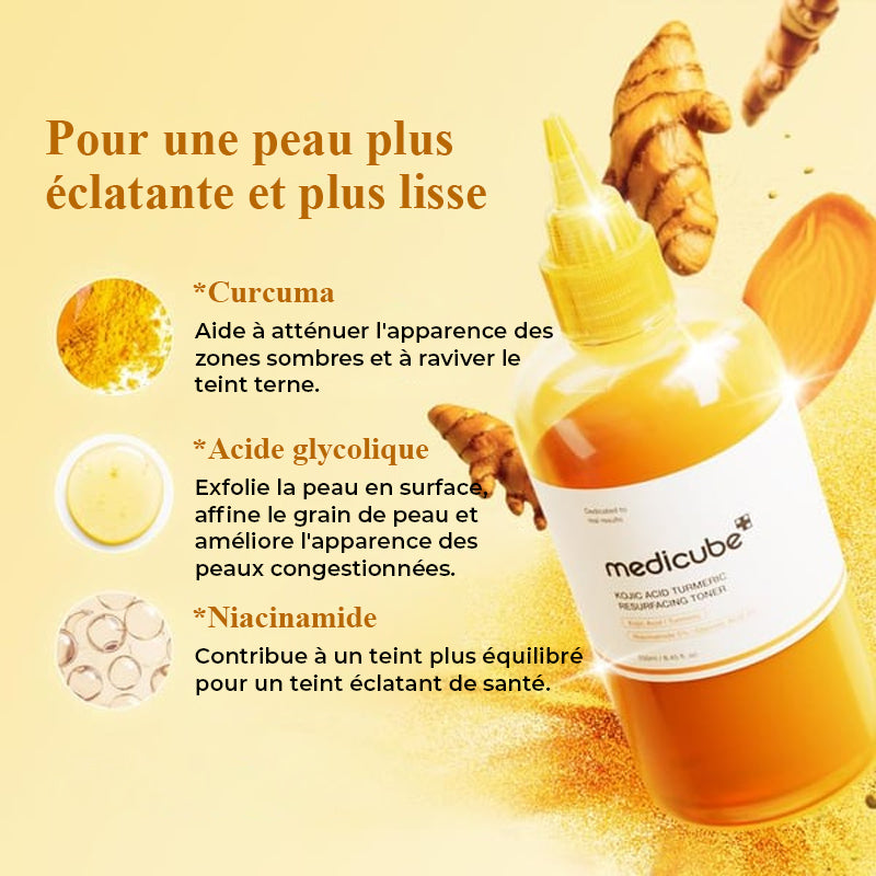 Tonique au curcuma et à l'acide kojique pour le visage et le corps