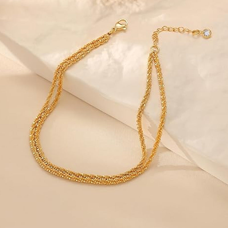 Bracelet de cheville double couche pour femmes