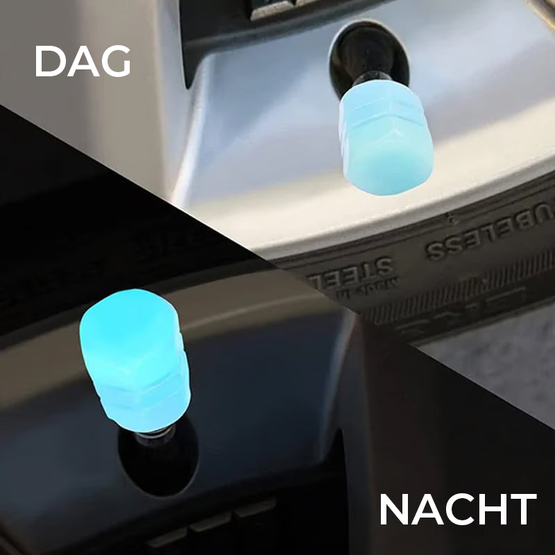 Universele Fluorescerende Bandventieldoppen (4 stuks/set)