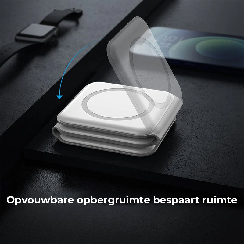 Nieuwe opvouwbare 3-in-1 draadloze oplader