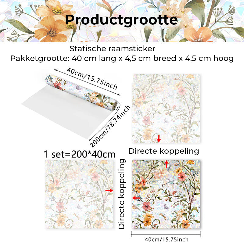 Bloemmotief raamsticker