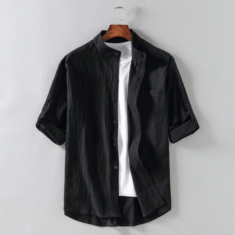 Chemise en lin à manches courtes