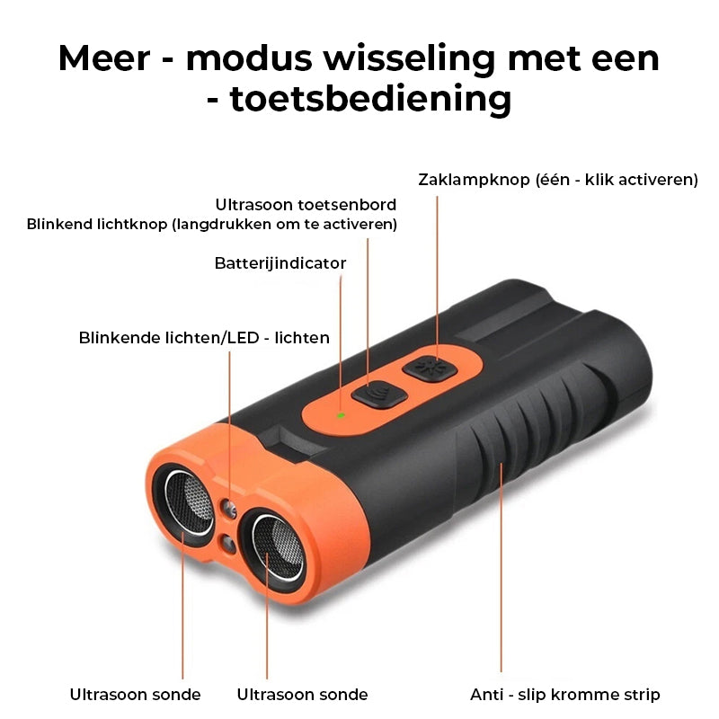 Krachtige ultrasone hondenafweer met dubbele kern