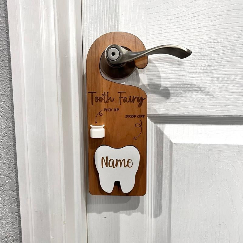 Houten tandenfee deurhanger