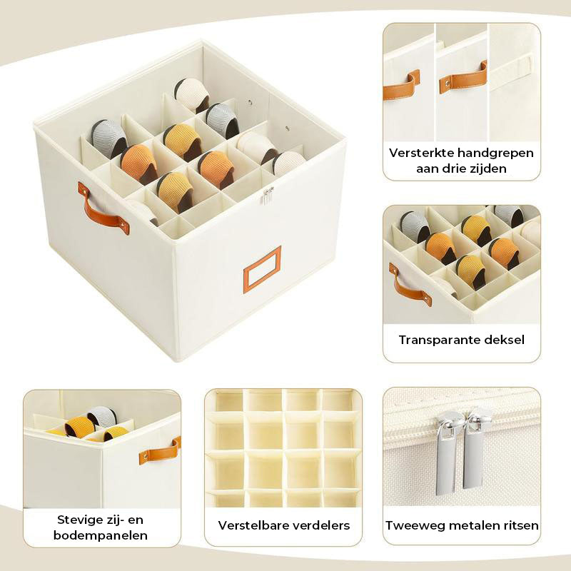 Opvouwbare schoenenorganizer met transparante deksel