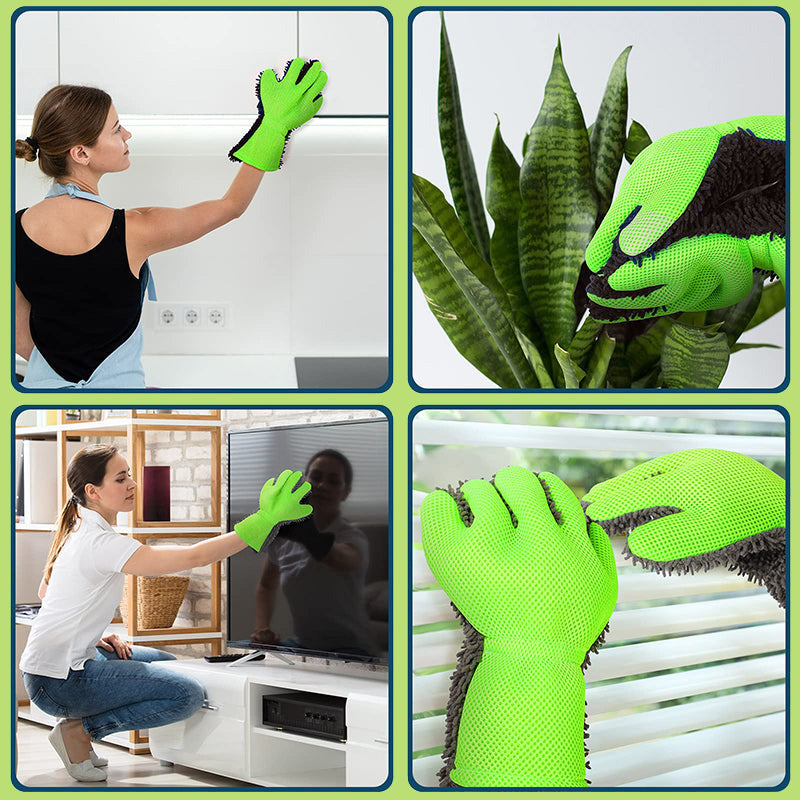 Gants de lavage de voiture double face à cinq doigts