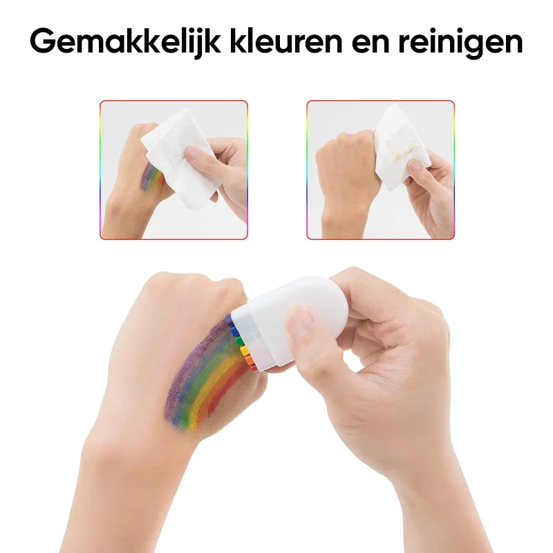 Regenboog gezichtsbodypaint