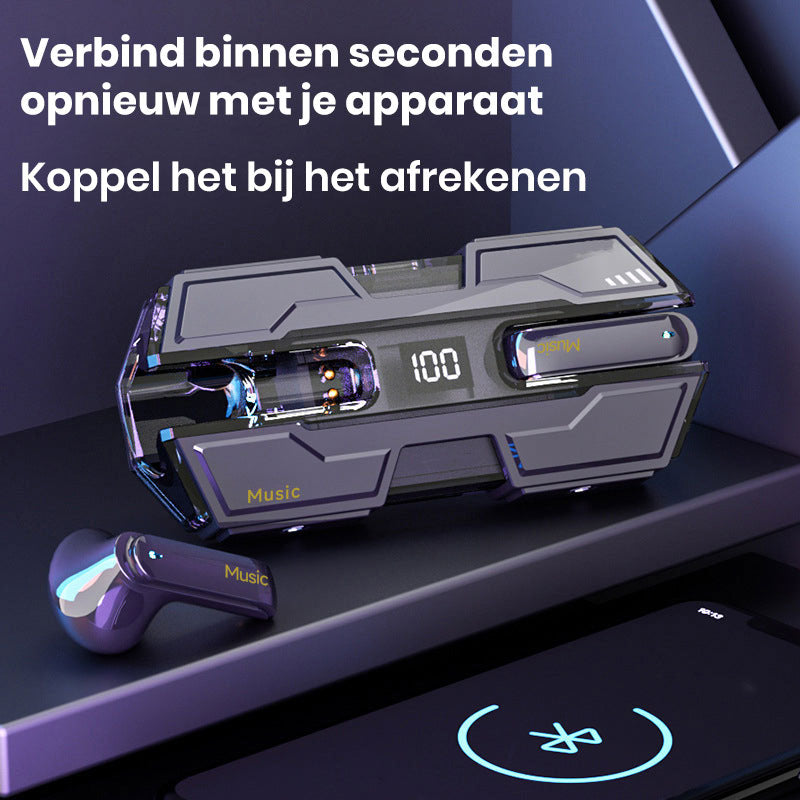 Semi-in-ear ontwerp draadloze headset