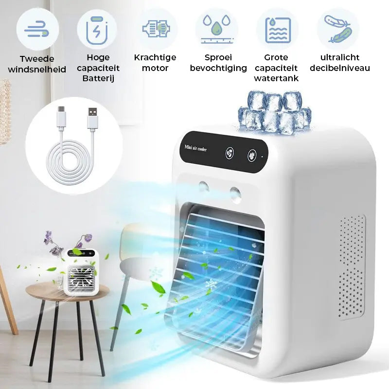 Draagbare 3-in-1 koelventilator met 2 snelheden en mistfunctie