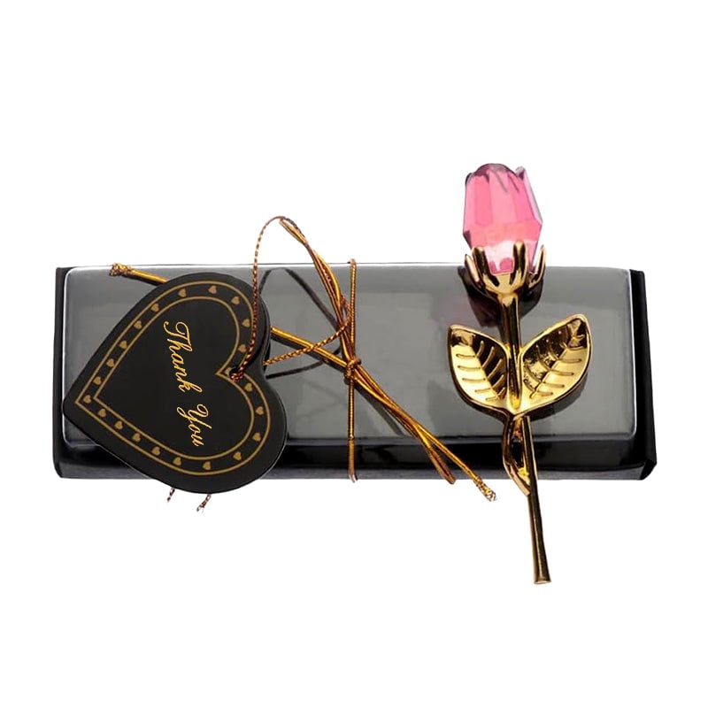 Kunstmatige rozentak met kristallen bloem