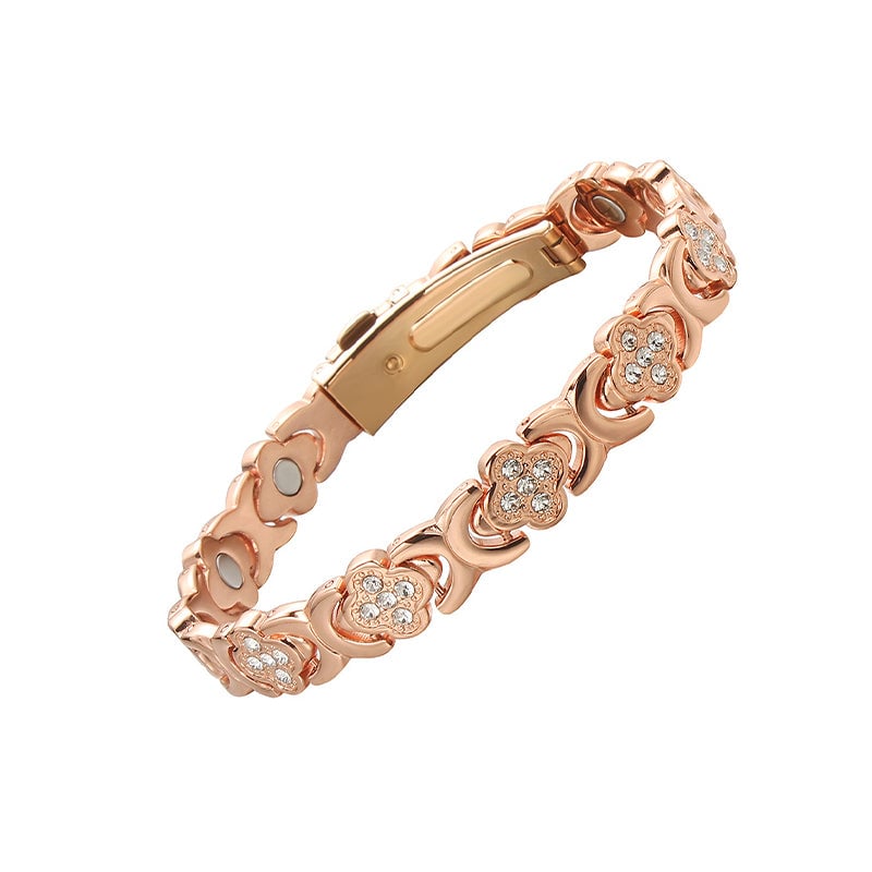 Bloem koperen armband