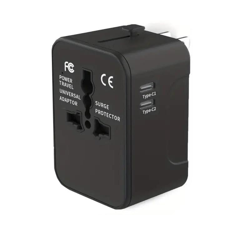 Universele reisadapter met twee USB-poorten