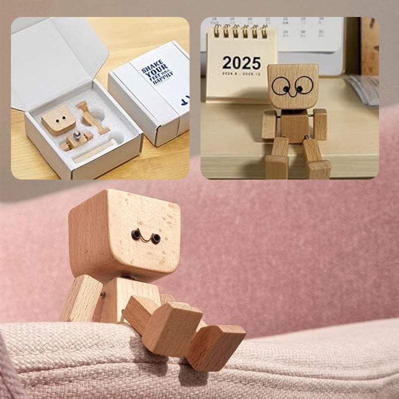 Figurine en bois vibrante
