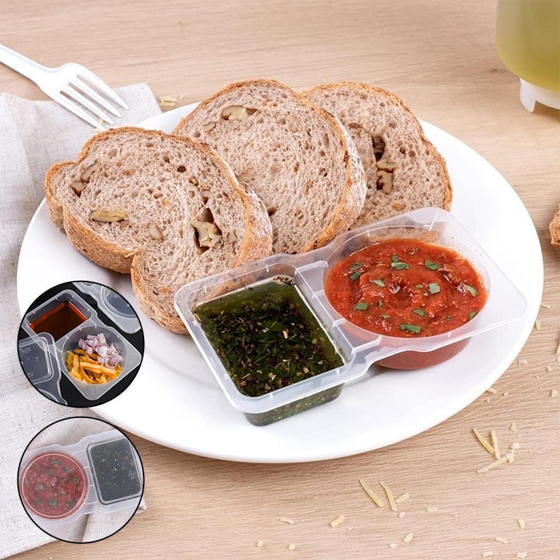 Snackcontainers met dubbele compartimenten en deksels
