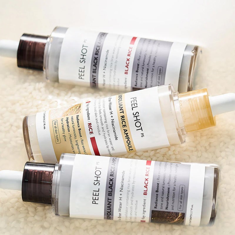 Zachte exfoliërende ampul – zwarte rijst