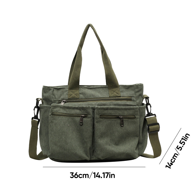 Effen corduroy tas