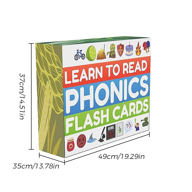 Fonics Flash Cards - Leren lezen in 20 stappen - Digraphs CVC Blends Lange klinkers