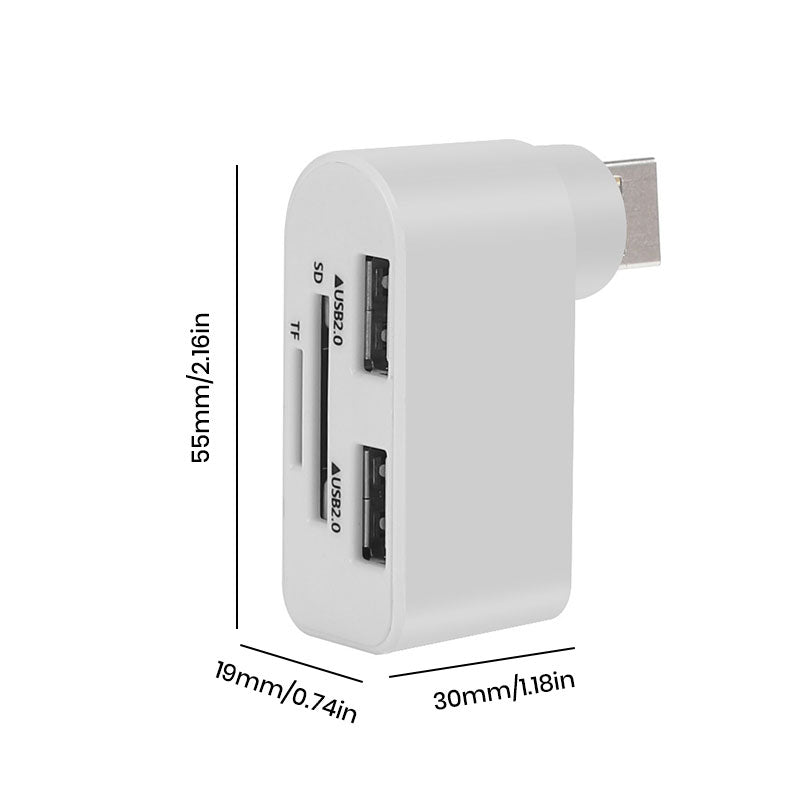 4-in-1 draaibare USB-hub