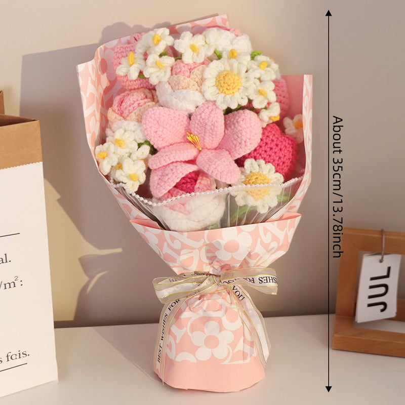 Bouquet de fleurs fait main au crochet