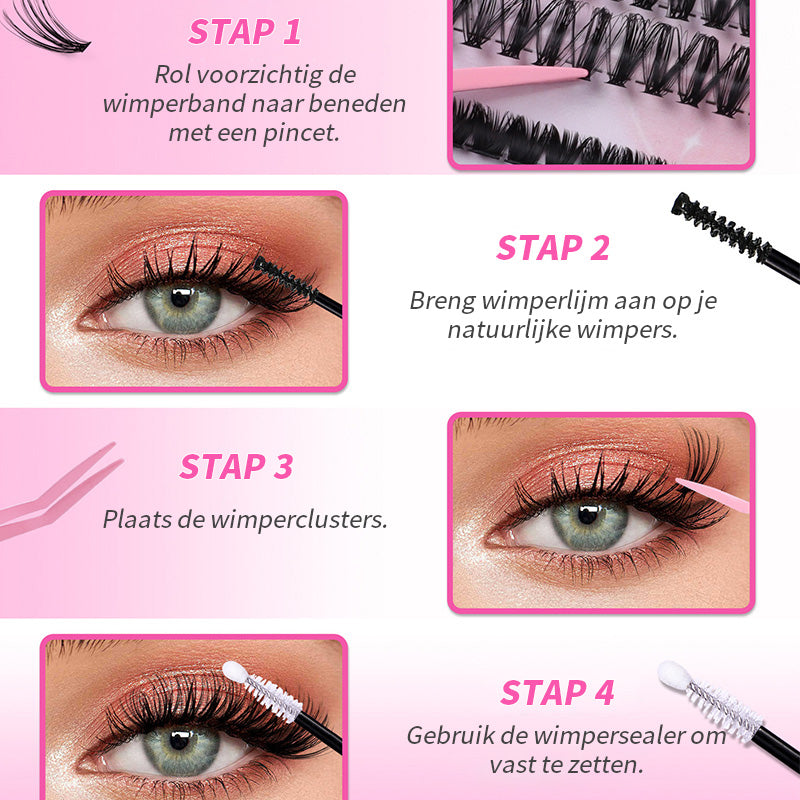Natuurlijke luchtige set met valse wimperextensions
