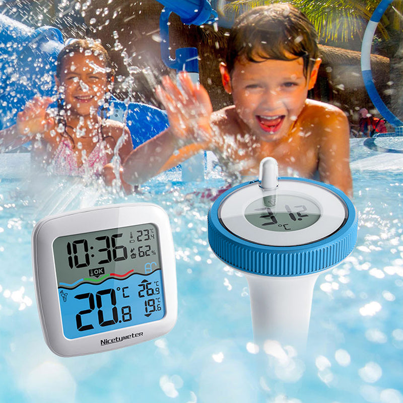 Drijvende Draadloze Zwembad Thermometer met Groot Display & 150m Bereik - Perfect voor Elke Pool