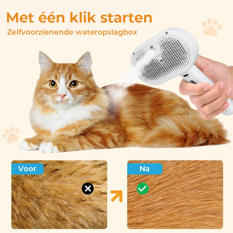 Kam voor ontharing met spray voor huisdieren