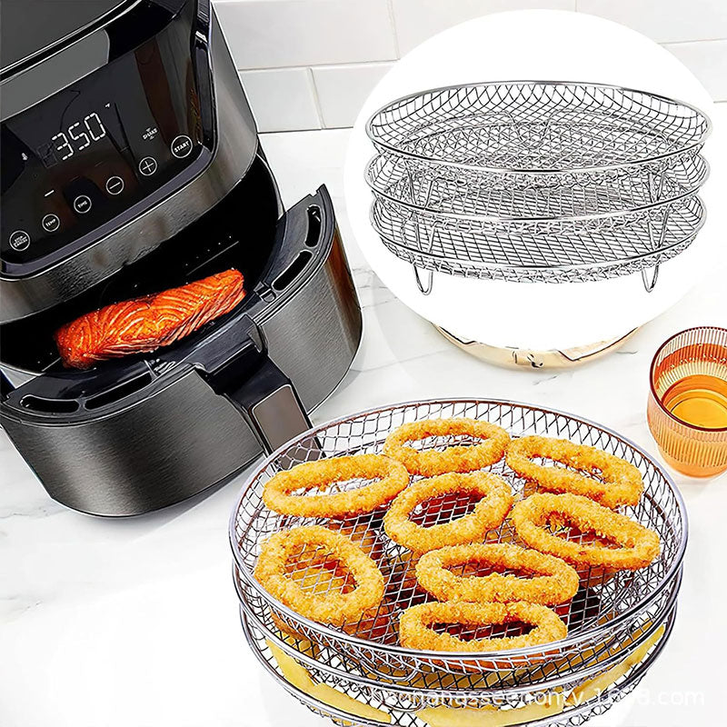 3-laags stapelbare airfryer rooster