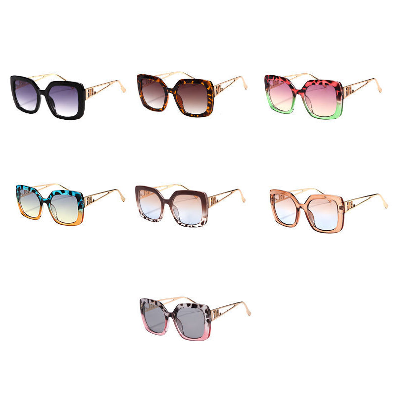 Lunettes de soleil unisexes vintage tendance à grande monture