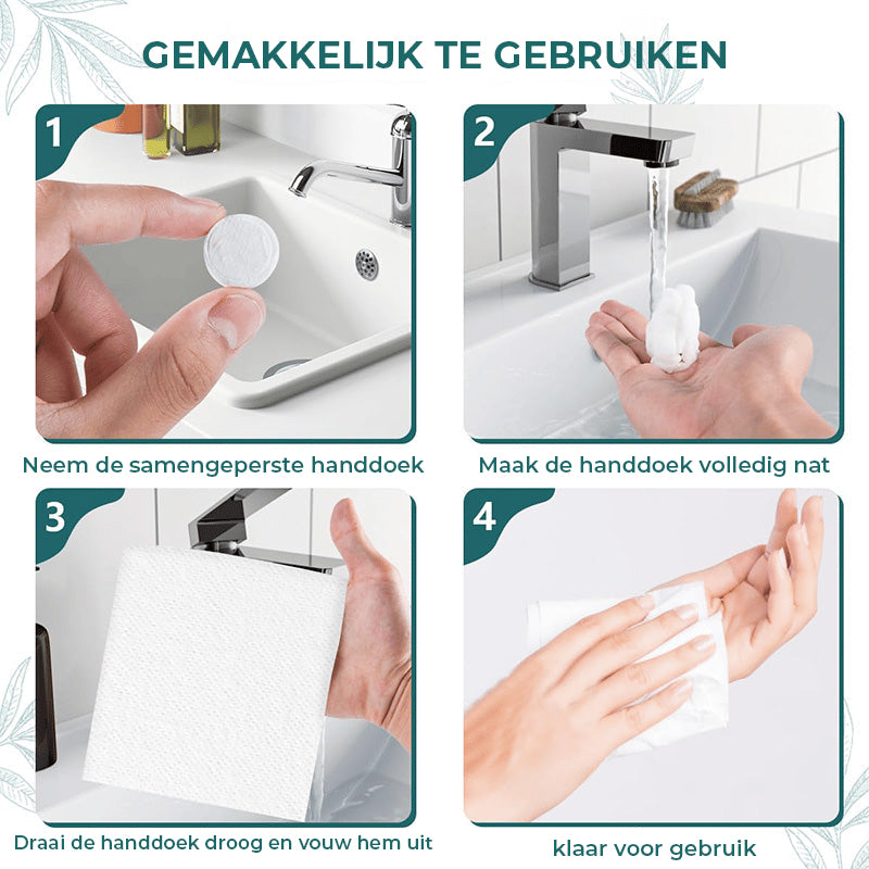 Gecomprimeerde handdoektabletten
