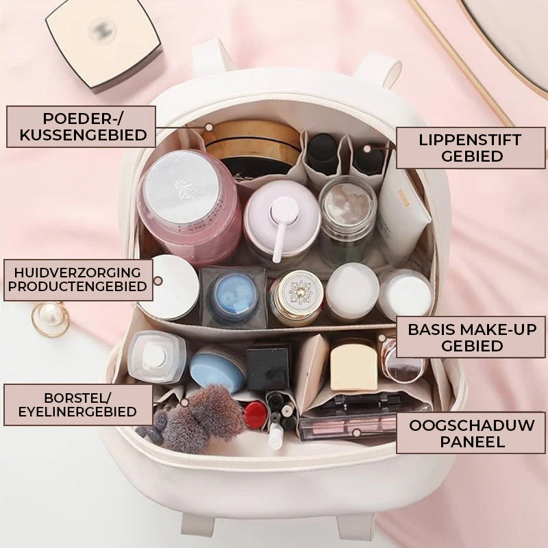 Meerlaagse schelpvormige cosmetische tas