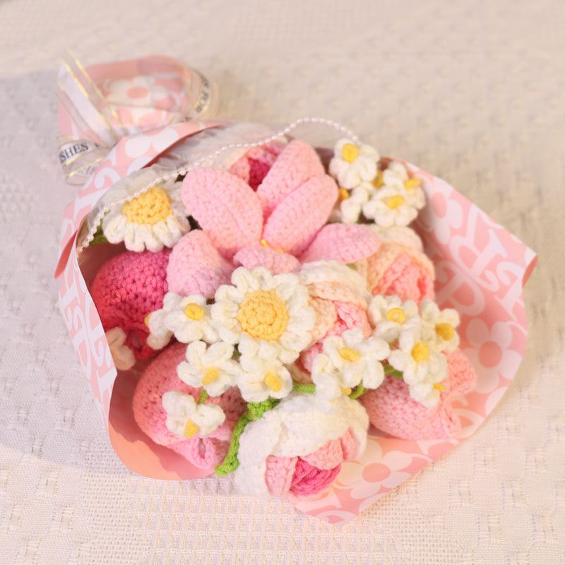 Bouquet de fleurs fait main au crochet