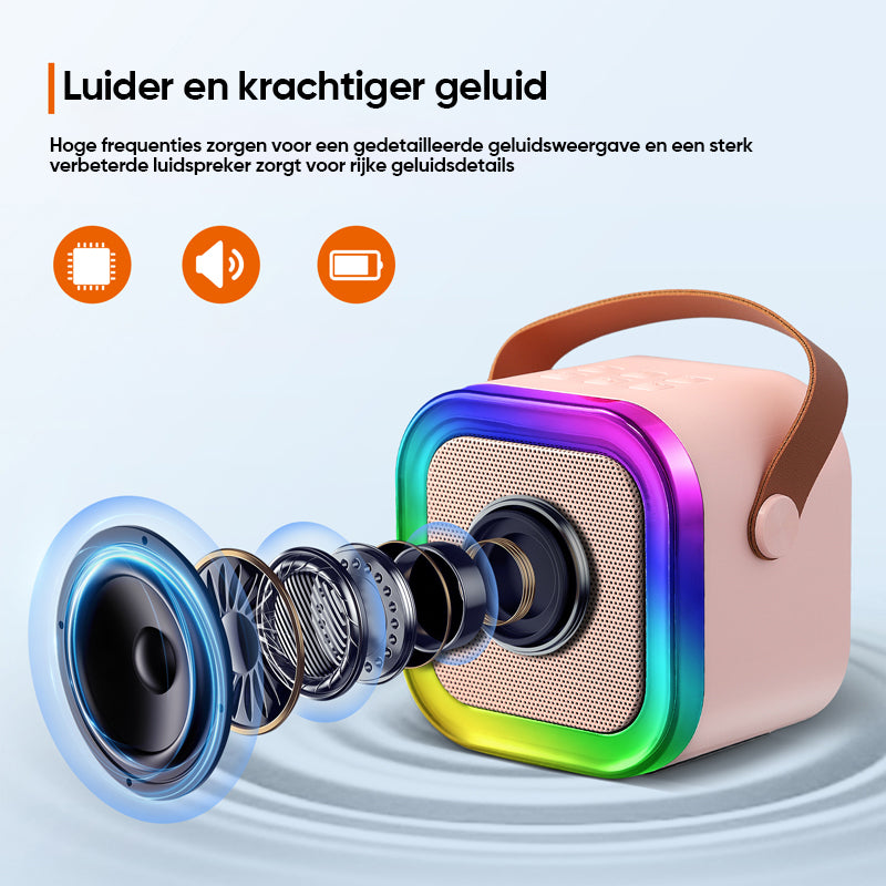 Mini Karaoke Machine met draadloze microfoons