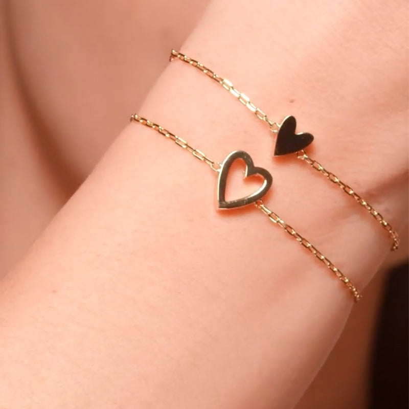 Lot de deux bracelets d'amitié et d'amour ajustables