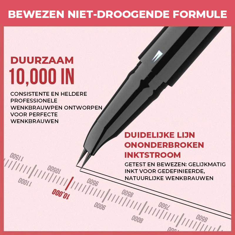2-in-1 Dual-Ended Wenkbrauwpotlood met Micro-Vork-Tip Applicator en Precieze Borstel-Tip