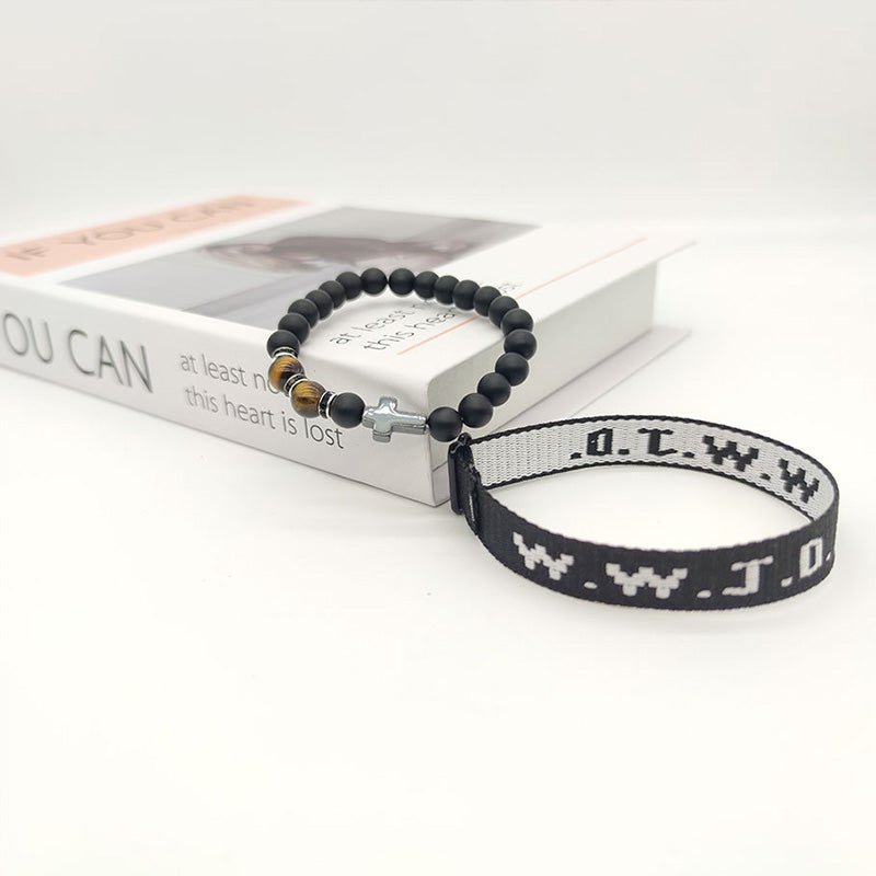 Ensemble de Bracelets Croisés WWJD en Perles