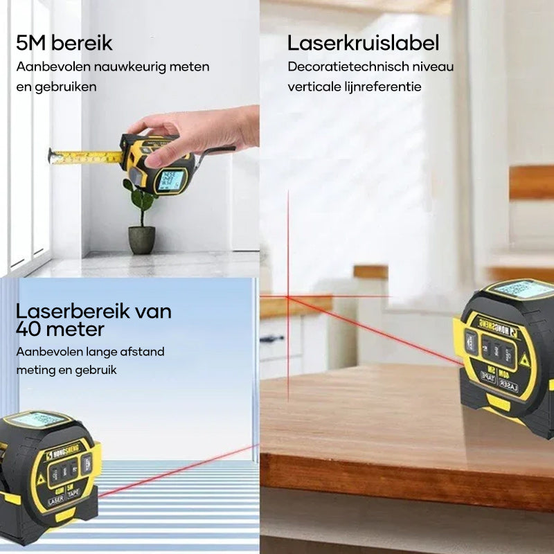 3-in-1 infrarood lasertape meten