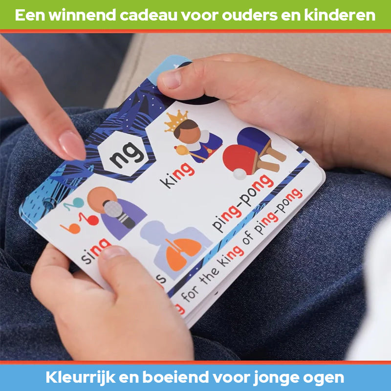 Fonics Flash Cards - Leren lezen in 20 stappen - Digraphs CVC Blends Lange klinkers