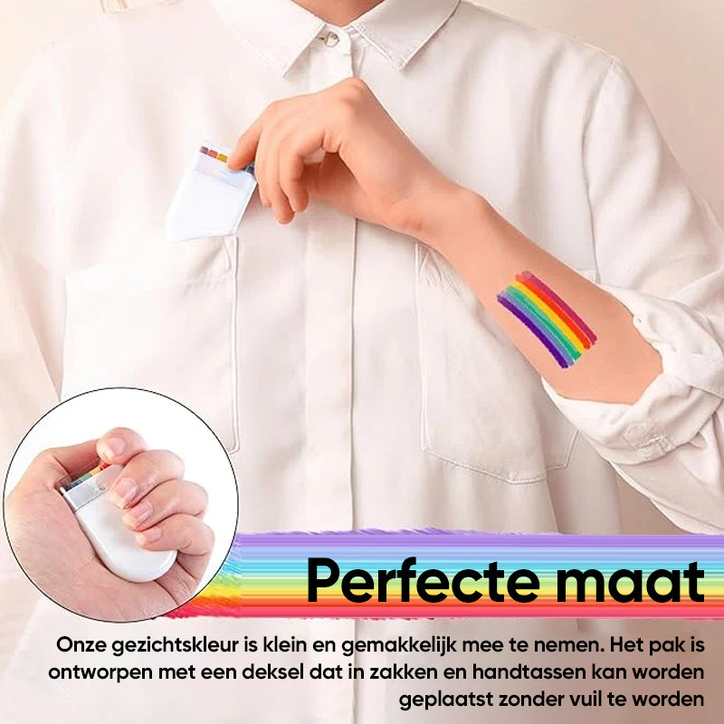 Regenboog gezichtsbodypaint