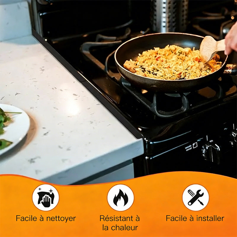 Couvre-joints de cuisinière rétractables en inox
