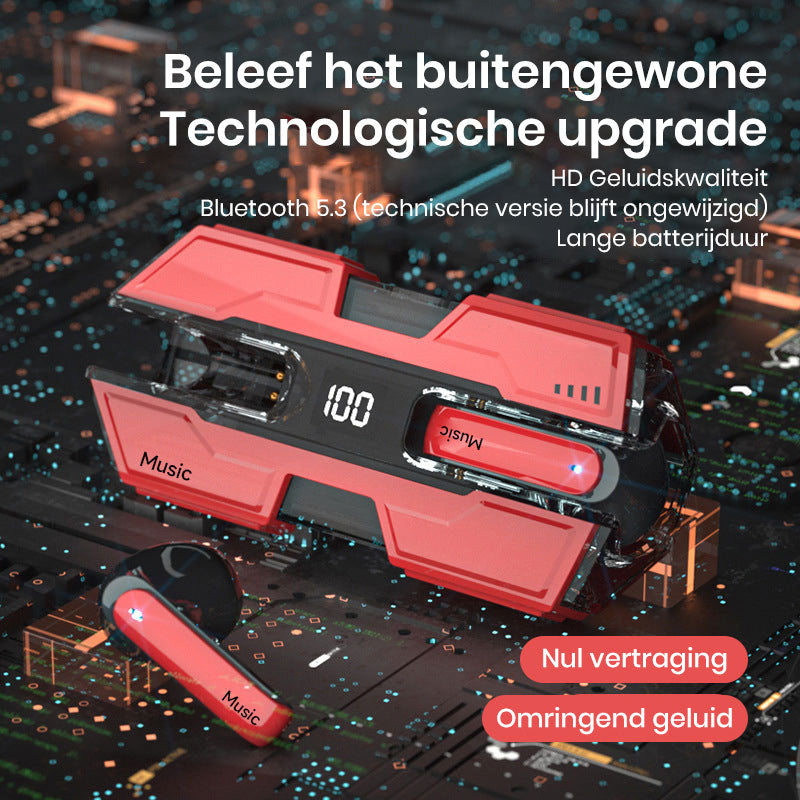 Semi-in-ear ontwerp draadloze headset