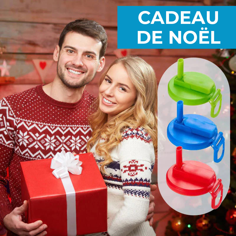 Couvercle pour canette de soda paille