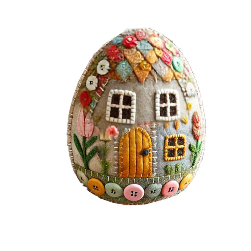 Patchwork vilten eierhuis doe-het-zelfpakket