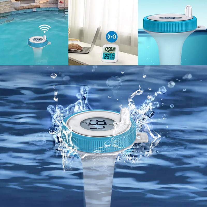 Drijvende Draadloze Zwembad Thermometer met Groot Display & 150m Bereik - Perfect voor Elke Pool