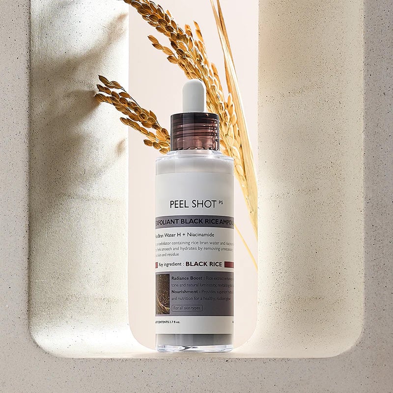 Zachte exfoliërende ampul – zwarte rijst