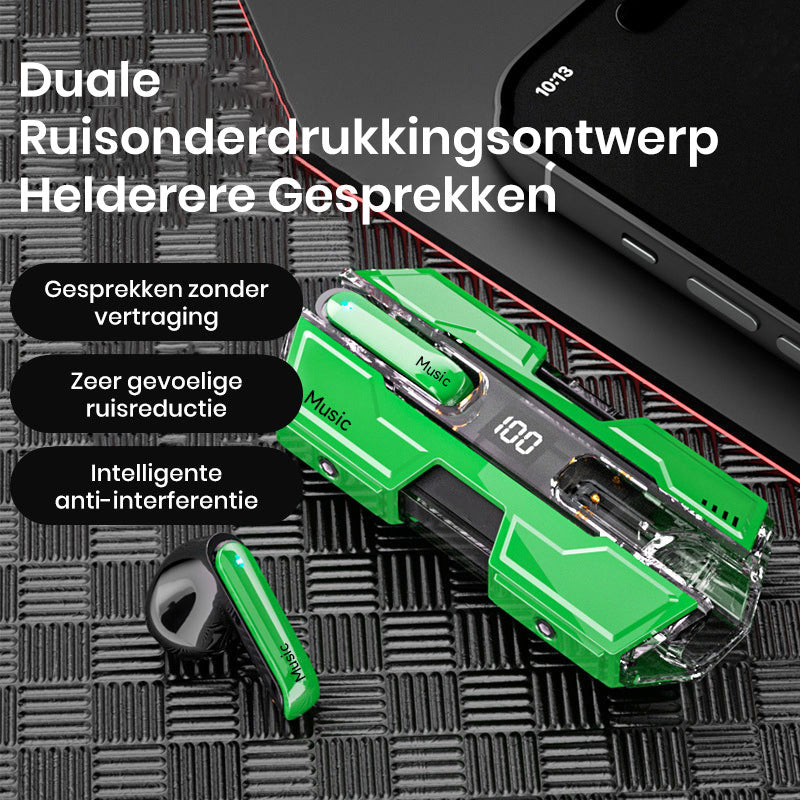 Semi-in-ear ontwerp draadloze headset