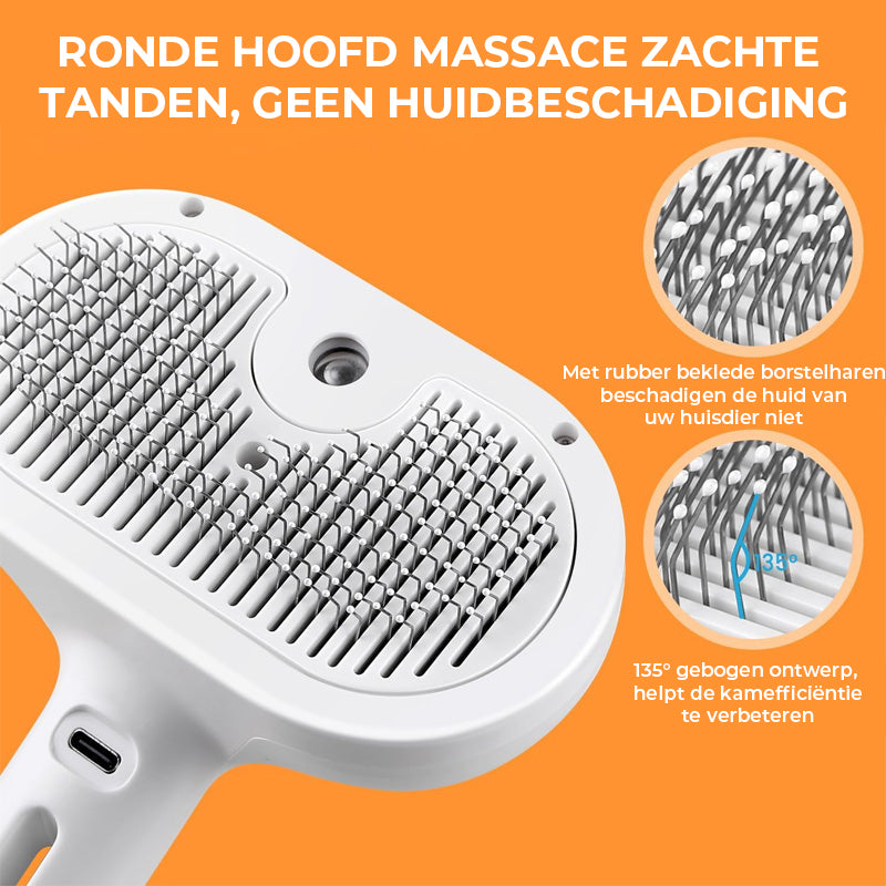 Kam voor ontharing met spray voor huisdieren
