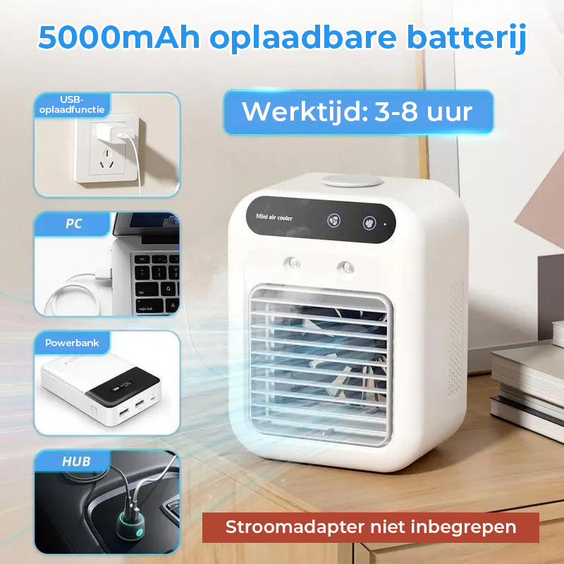 Draagbare 3-in-1 koelventilator met 2 snelheden en mistfunctie